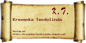 Krevenka Teodolinda névjegykártya